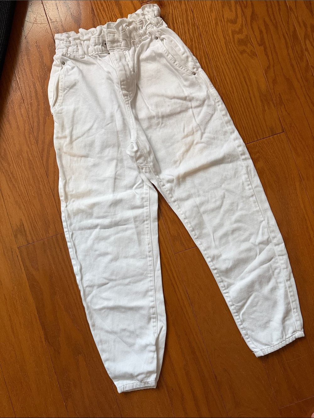 Zara Paper Bag Waist Barrel Jeans